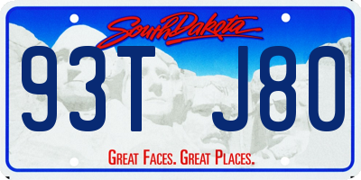 SD license plate 93TJ80