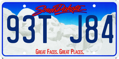 SD license plate 93TJ84