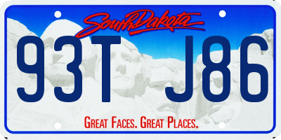 SD license plate 93TJ86