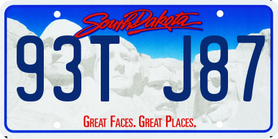 SD license plate 93TJ87