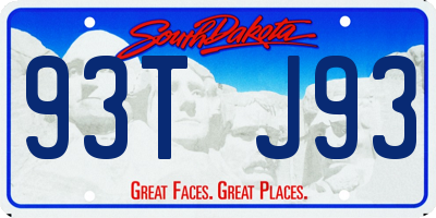 SD license plate 93TJ93