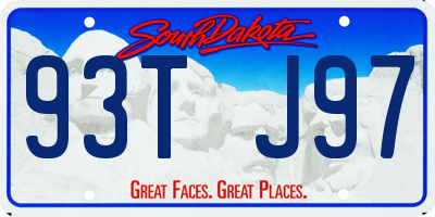 SD license plate 93TJ97