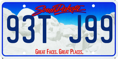 SD license plate 93TJ99