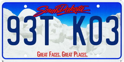 SD license plate 93TK03