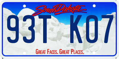 SD license plate 93TK07