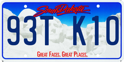 SD license plate 93TK10