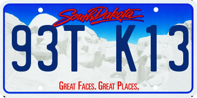 SD license plate 93TK13