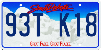 SD license plate 93TK18