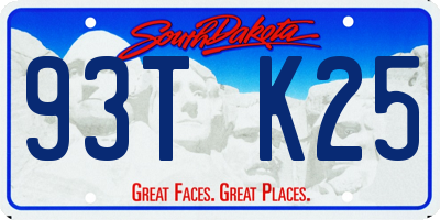 SD license plate 93TK25