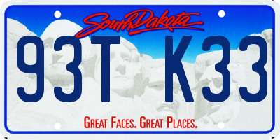SD license plate 93TK33