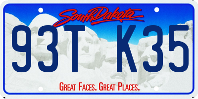 SD license plate 93TK35