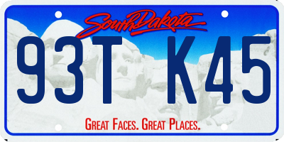 SD license plate 93TK45