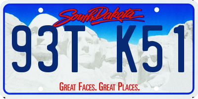 SD license plate 93TK51