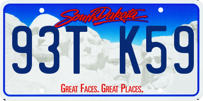 SD license plate 93TK59