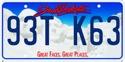 SD license plate 93TK63