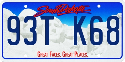 SD license plate 93TK68