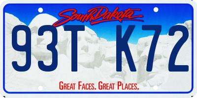 SD license plate 93TK72
