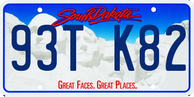 SD license plate 93TK82