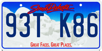 SD license plate 93TK86
