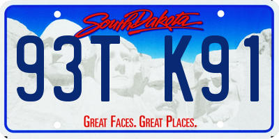 SD license plate 93TK91
