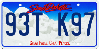 SD license plate 93TK97