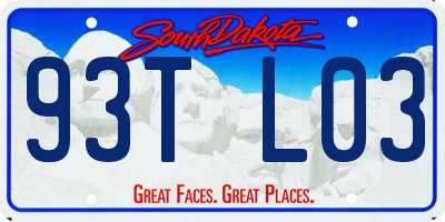 SD license plate 93TL03