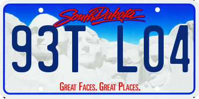 SD license plate 93TL04