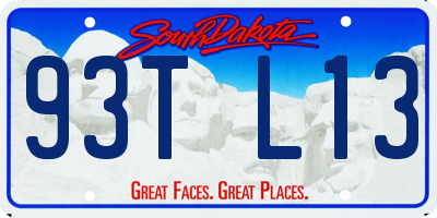SD license plate 93TL13