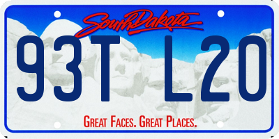 SD license plate 93TL20