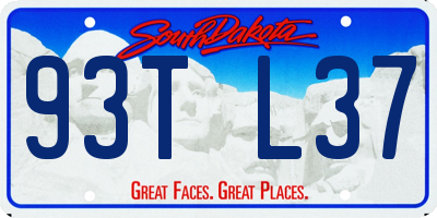 SD license plate 93TL37