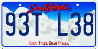 SD license plate 93TL38