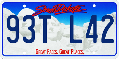 SD license plate 93TL42