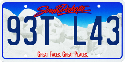 SD license plate 93TL43