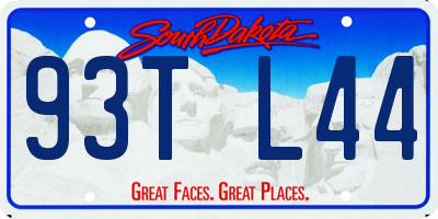 SD license plate 93TL44