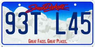 SD license plate 93TL45