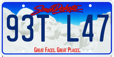 SD license plate 93TL47