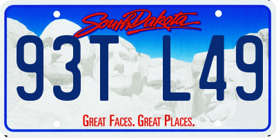 SD license plate 93TL49