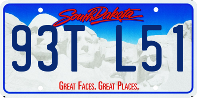 SD license plate 93TL51