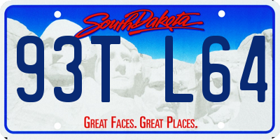 SD license plate 93TL64