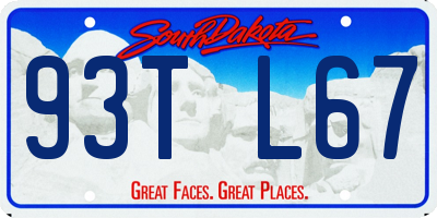 SD license plate 93TL67