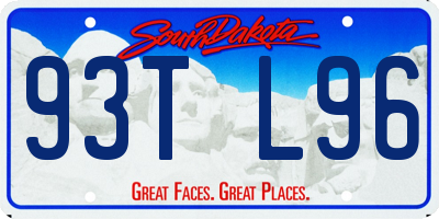 SD license plate 93TL96