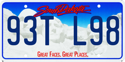 SD license plate 93TL98