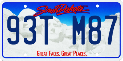 SD license plate 93TM87