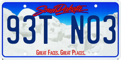 SD license plate 93TN03