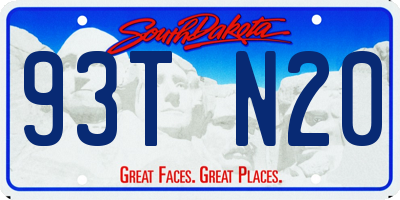 SD license plate 93TN20