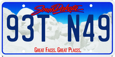 SD license plate 93TN49
