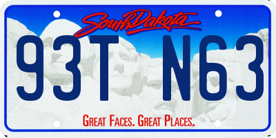 SD license plate 93TN63