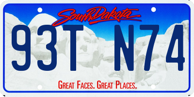 SD license plate 93TN74
