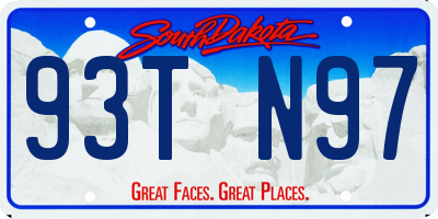 SD license plate 93TN97