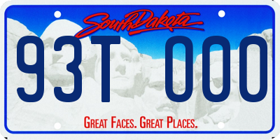 SD license plate 93TO00